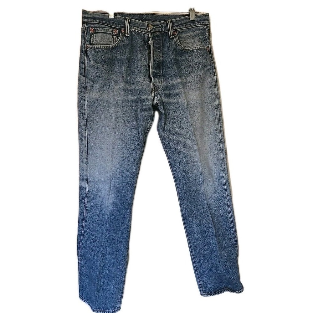 Vintage Levi's Jeans Men's 34x35 Distressed Aged Blue Denim Red Tab Button Fly